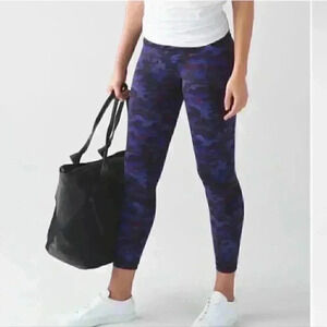 Lululemon high times pant hounds camo emperor blue black leggings